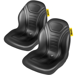 VEVOR 8" X 11.5" & 11.25" X 11.5" Universal Tractor Seat Replacement, Compact High Back Mower Seat Pair Vinyl Forklift Seat, Central Drain Hole Skid