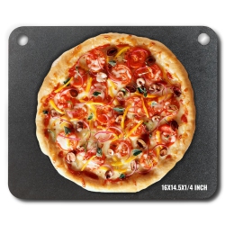 VEVOR 16" X 14.5" X 1/4" Pizza Steel, Pre-Seasoned Carbon Steel Pizza Baking Stone \w 20X Higher Conductivity, Heavy Duty Pizza Pan for Outdoor