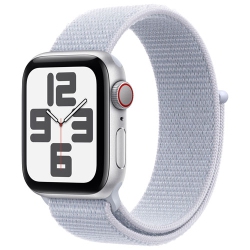 APPLE - Watch Se (Gps + Cellular) 40MM Silver Aluminum Case With Cloud Sport Loop In Blue