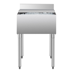 VEVOR 61 L Commercial Ice Bin, Underbar Ice Bin, 24 X 19 X 37 In Stainless Steel Ice Chest \w Sliding Lid, Bottle Holders, Adjustable Bullet Feet