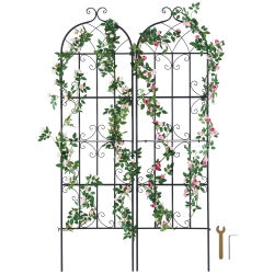 VEVOR 71 X 20 In Garden Trellis for Climbing Plants, 2 Packs Rustproof Metal Trellis, Climbing Rose Trellis Cucumbers Support, Decorative Clematis