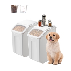 VEVOR 4.5Gallon/20L X2 Capacity Rice Storage Container, Large Dog Food Dispenser Bin, Kitchen Ingredient Grain Cereal Flour Bin, Pet Food Containers