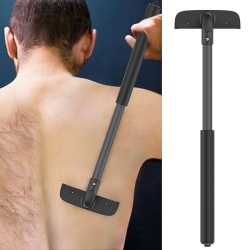MYACUC Manual Back Shaver for Men \w Long Extendable Handle, Body Back Hair Trimmer for Men, Self-Service Body Hair Groomer Razor, Wet & Dry Shaver For