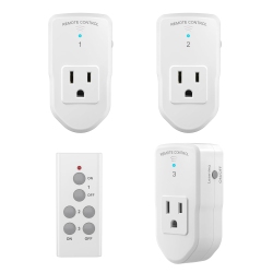 BN-LINK Wireless Remote Control Electrical Outlet Switch for Lights, Fans, Christmas Lights, Small Appliance, Long Range (Learning Code, 3Rx-1Tx)