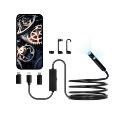 VEVOR 1920P HD Endoscope Camera \w Light, Dual Lens Borescope for Android & Ios, Inspection Camera \w 8 + 1 Led Lights, 2X Zoom, 10Ft Snake Cable