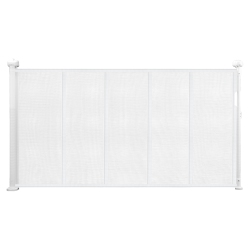 VEVOR 34 Inch Tall Retractable Baby Gate, Extends Up to 55 Inch Wide, for Kids Or Pets, Mesh Material, Easy to Install for Indoor Stairs, Doorways