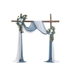 VEVOR 4 Packs Artificial Wedding Arch Flowers Kit, \w Drapes Kit-2 PCs Floral Arrangement, 2 PCs Sheer Drapes, for Ceremony Bouquets Reception