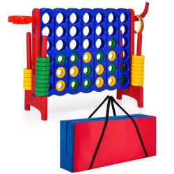 COSTWAY Giant 4 In A Row Jumbo 4-To-Score Game Set W/storage Carrying Bag for Kids Adult