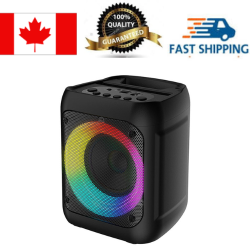 HAVIT Sq133Bt Portable Wireless Bluetooth V5.0, Outdoor Bright RGB Lighting 8W, 4 Inch Sound Box Speaker
