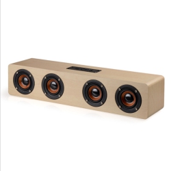 THE WAY Sound Blaster Bluetooth Speaker Subwoofer Long Speaker Wooden Home Theater Bluetooth Speaker With 4 Speakers - Light Color