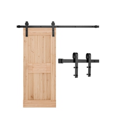 VEVOR 5Ft Sliding Barn Door Hardware Kit, 330 Lbs Weight Capacity, Fit 30In Max Width & 1-3/8 to 1-3/4In Thickness Single Sliding Barn Door, Durable