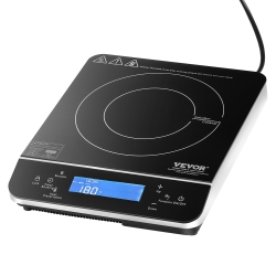 VEVOR 1800W Portable Induction Cooktop, Electric Induction Burner \w 9 Temperature Settings, Countertop Induction Hot Plate \w 4H Timer, 24H