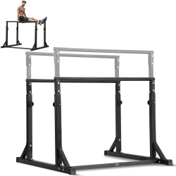 VEVOR 800 Lbs Capacity Dip Bar, Heave Duty Dip Stand Station \w Adjustable Height, Fitness Workout Dip Bar Station Stabilizer Parallette Push Up