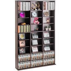 VEVOR 9-Layer Media Storage Cabinet, DVD Shelf Holds Up to 756 CDs, Adjustable CD Shelves 27 Compartments, Protects & Organizes Music, Movie, Video