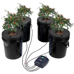 VEVOR 4 Buckets Dwc Hydroponic System, 5 Gallon, Deep Water Culture Growing Bucket, Hydroponics Grow Kit \w Pump, Air Stone And Water Level Device