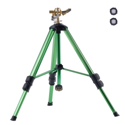 VEVOR Impact Sprinkler On Tripod Base, Heavy Duty Tripod Sprinklers \w Brass Head & 3/4" Connector, 360° Large Area Coverage Irrigation Sprinkler