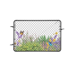 VEVOR 72 X 48 In Chain Link Fence Gate, Adjustable Chain Link Fence Panel, Fit 2.2-6 Ft (W) X 6 Ft (H) Garden Fence Gate Opening, \w Plastic