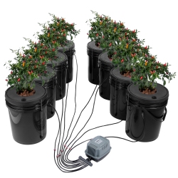 VEVOR 8 Buckets Dwc Hydroponic System, 5 Gallon, Deep Water Culture Growing Bucket, Hydroponics Grow Kit \w Pump, Air Stone And Water Level Device