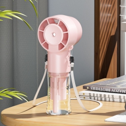 THE WAY 2025 New F10 Handheld Fan Humidification And Hydration Hanging Neck Spray Fan USB Multi-Function Handheld High-Speed Fan Hand-Cranked Fan