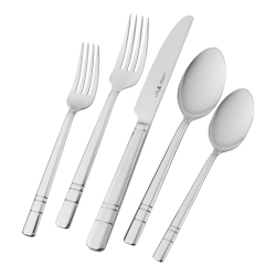 HENCKELS Madison Square 65 Piece Flatware Set Polished