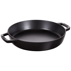 STAUB Pans 34 Cm Cast Iron Double Handle Skillet In Black