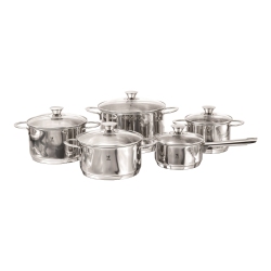 HENCKELS Biarritz 10 Piece 18/10 Stainless Steel Cookware Set