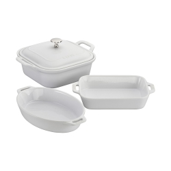 STAUB Ceramique Mixed Baking Dish Set 4 Piece In White