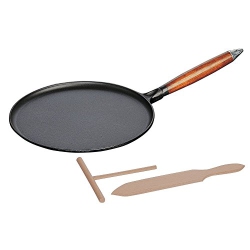 STAUB Pans 28 cm Cast Iron Pancake Pan With Wooden Handle | Best