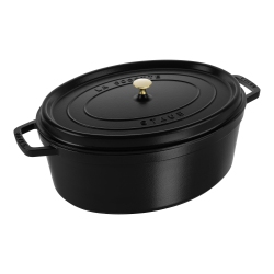STAUB La Cocotte 6.75 L Cast Iron Oval Cocotte In Black