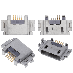 ESOURCE PARTS Replacement Charging Port Soldering Required - 05 Pin - Micro A - 6 Anchor Points (C256)