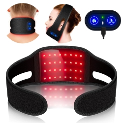 MYACUC Cordless Light Therapy Belt Portable Light Therapy for Face And Neck Light Therapy Device Neck Knee Wrap for Muscle Joint Pain In Red