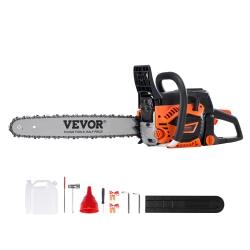 VEVOR 2.55HP Gas Chainsaw, 52Cc 18", Gasoline Powered Chain Saw, Handheld Cordless Petrol Chainsaws for Tree Wood Branch Cutting, Tree Trimming, Farm