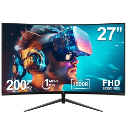 Z-EDGE 27" 1080P Full HD 1920 X 1080 200Hz 1Ms Curved Gaming Monitor, Freesync Compatible, HDMI 2.1 + Dp 1.4