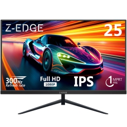 Z-EDGE 25" 1080P Full HD 1920 X 1080 300Hz (Dp) 240Hz (HDMI) 1Ms Ips Gaming Monitor, HDMI X 2, Dp X 2