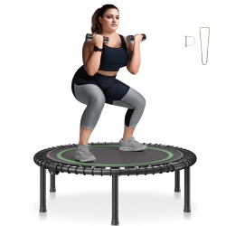 VEVOR 330Lbs Max Load Foldable Mini Trampoline, 40 Inch Fitness Rebounder, Stable & Quiet Indoor Small Workout Trampoline, Mini Trampoline For
