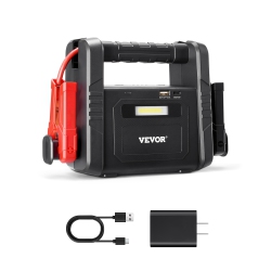 VEVOR 4000A Peak Jump Starter, Car Battery Starter Power Pack, Battery Booster \w Air Compressor Jumper Cables Lcd Display Led Light, for All Gas/up