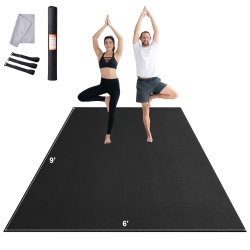 VEVOR (9X6Ft) Exercise Mat, Non Slip High Density Premium Yoga Mat, Exercise Yoga Mat for Men & Women, Fitness & Exercise Mat \w Bag & Carry
