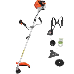 VEVOR 51.7Cc String Trimmer, 2-Stroke, Gas Powered Weed Wacker, 16.9" Cordless Grass Trimmer, Multi-Functional Lawn Edger \w Shoulder Strap & 3T