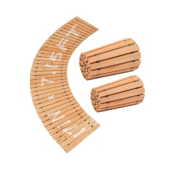 VEVOR 7 Ft X 17 In Wooden Garden Pathway, Non-Slip Curved Garden Walkway, Roll Out Cedar Outdoor Walkway Path \w Wire Rope Connection, Decorative