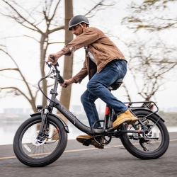 INVANTI Folding Cargo Ebikes, 20"x3.0 Fat Tire E-Bike, 80Km Long Range 1000W Peak Motor, Front Suspension, 7-Speed, Commute Mountain E-Bike