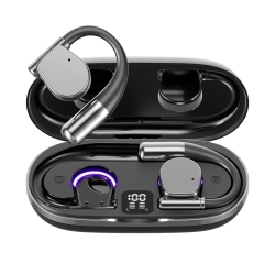 MYACUC Portable Ai Translation Headset, Ear-Hook Bluetooth Headset With Uv Charging Case for Travel And Business