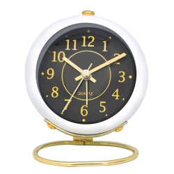 THE WAY Nordic Creative Electronic Table Clock Simple Children's Alarm Clock New Desktop Bedside Student Silent Luminous Pointer Clock - Shell Black
