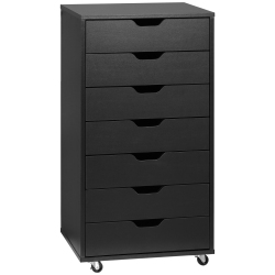 KEPOOMAN Towering File Vault - 7-Drawer Vertical Cabinet On Wheels for Comprehensive Office Document Organization In Black