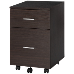 KEPOOMAN Rolling File Chest - 2 Drawers On Wheels for Legal/letter Documents In Warm Wood-Tone Home Office In Brown