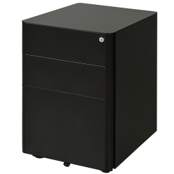 KEPOOMAN Compact File Vault - 3 Lockable Drawers & Smooth-Rolling Mobility for Secure Home Office Organization In Black