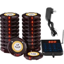 VEVOR 500M Restaurant Pager System, Wireless Long Range Lineup Waiting Queue Signal, Guest Customer Calling Beepers \w Vibration & Flashing, 20