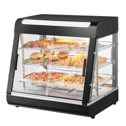 VEVOR 3-Tier Commercial Food Warmer Display, 1200W \w Light, Adjustable Shelf And Temperature Display, 86℉~185℉ Steam Heating, 111L For