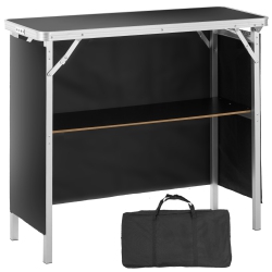 VEVOR 38.39" X 15.16" X 34.25" Folding Portable Bar Table, Tradeshow Podium Table for Indoor, Outdoor, Party, Exhibition, Includes Carrying Case
