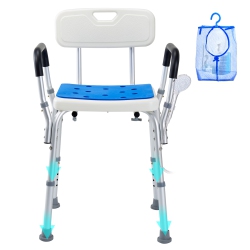 VEVOR 400 Lbs Capacity Shower Chair, Shower Seat \w Back, Adjustable Height Shower Stool, Shower Chair for Inside Shower Bathtub, Non-Slip Bathroom