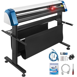 VEVOR 53 Inch Vinyl Cutter Plotter Machine Automatic Paper Feed Vinyl Cutter Plotter Speed Adjustable Sign Cutting \w Floor Stand Signmaster Software